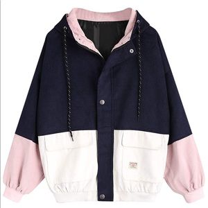 Women's Raglan Sleeve Drop Shoulder Hooded Jacket